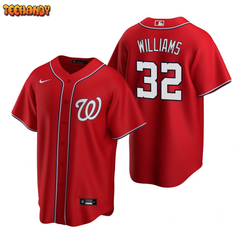 Washington Nationals Trevor Williams Red Alternate Replica Jersey