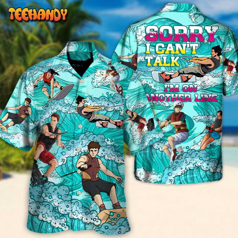 Waterskiing On Another Line Funny Gift Lover Water Skiing Hawaiian Shirt