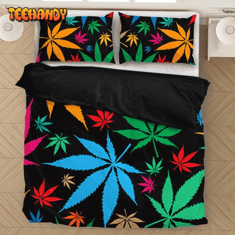 Weed Marijuana Colorful Seamless Pattern Dope Bedding Set