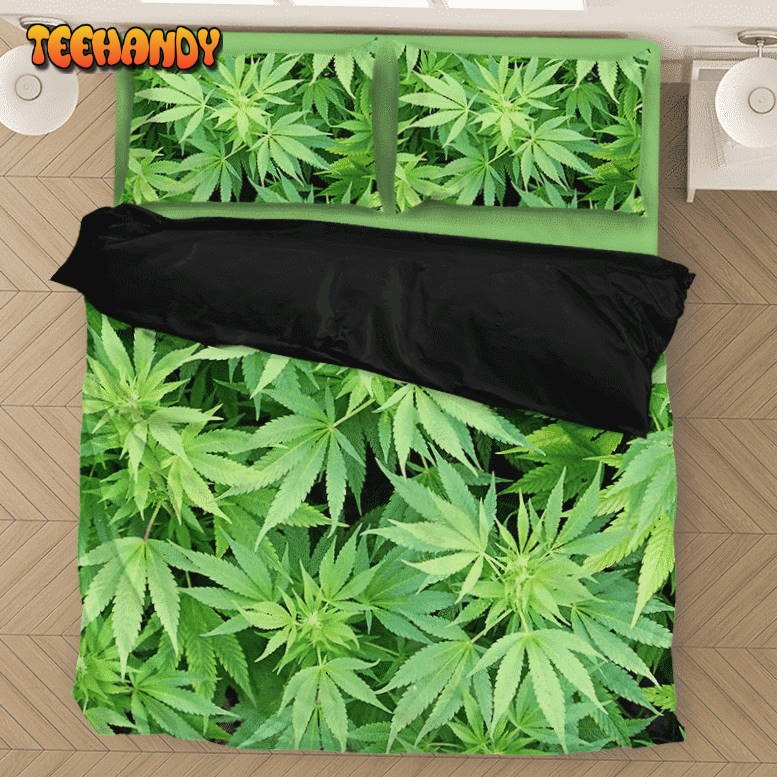 Weed Marijuana Plant Leaves Cool Wonderful Bedding Set