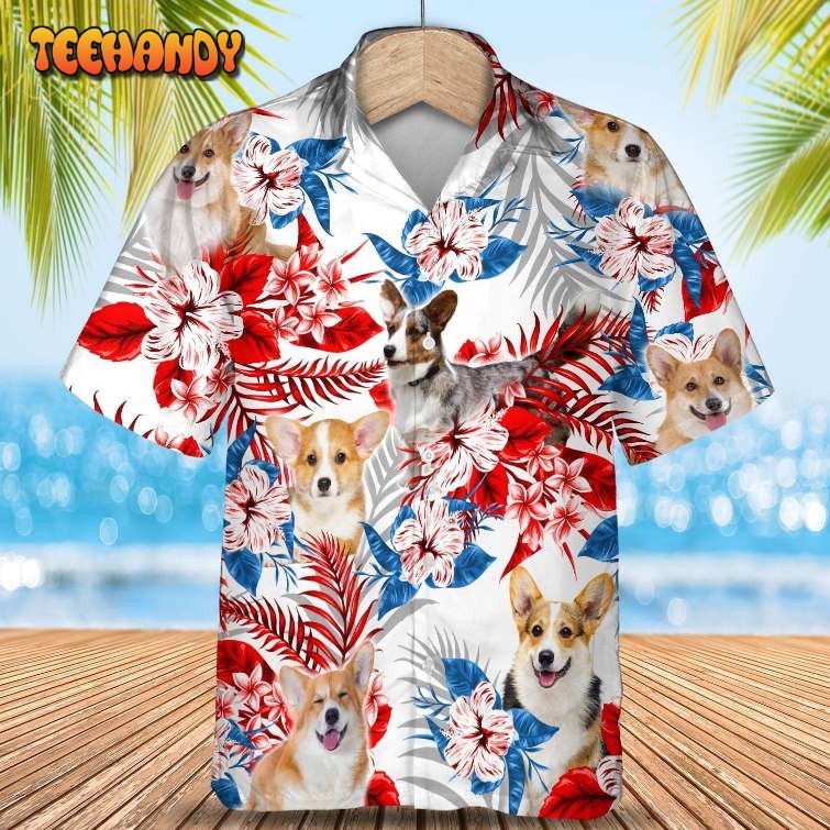 Welsh Corgi Hawaiian Shirt, Cool 3D Full Print Dog Dog Hawaiian Shirt