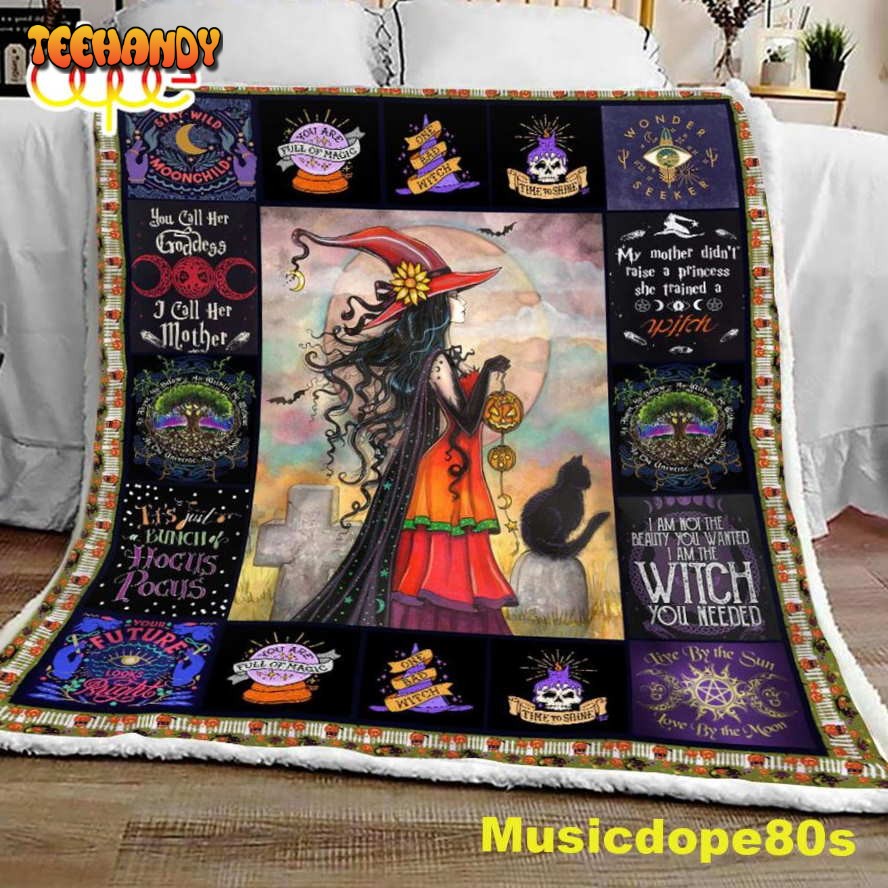 Wicca Witch Halloween Sofa Fleece Throw Blanket