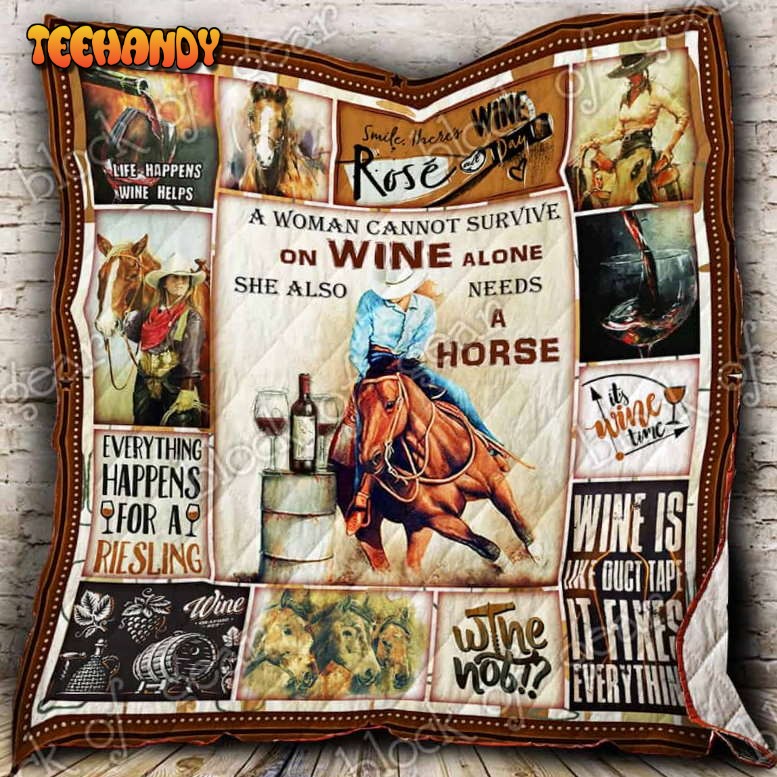 Wine And Horse P548H 3D Quilt Blanket