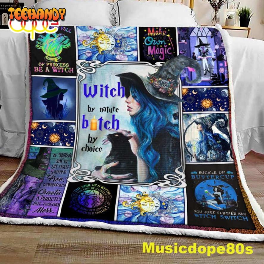 Witch By Nature Halloween Sofa Fleece Throw Blanket