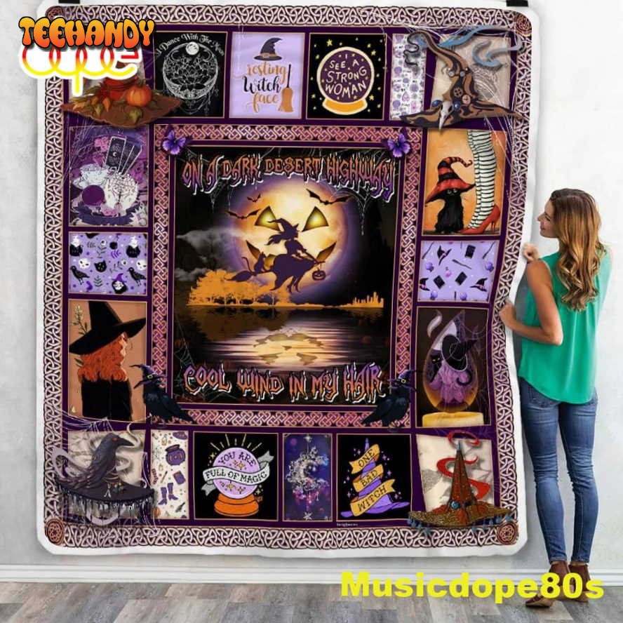 Witch On A Dark Desert Highway Halloween Sofa Fleece Halloween Gifts