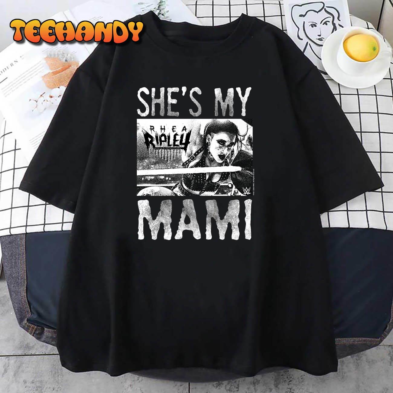 WWE WrestleMania Rhea Ripley She’s My Mami Black & White Premium T-Shirt