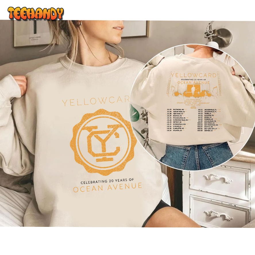 Yellowcard Band Tour Concert 2023 Double Side Shirt For Fan