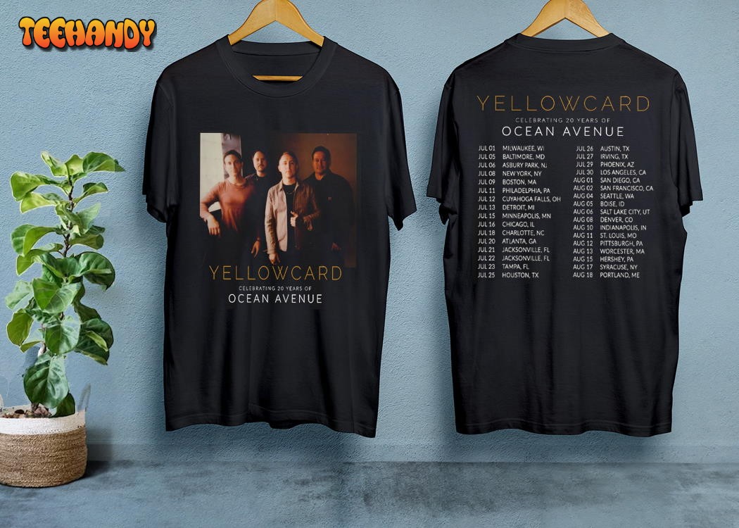 Yellowcard Celebrate 20 Years 2023 Tour Merch Double Side Shirt