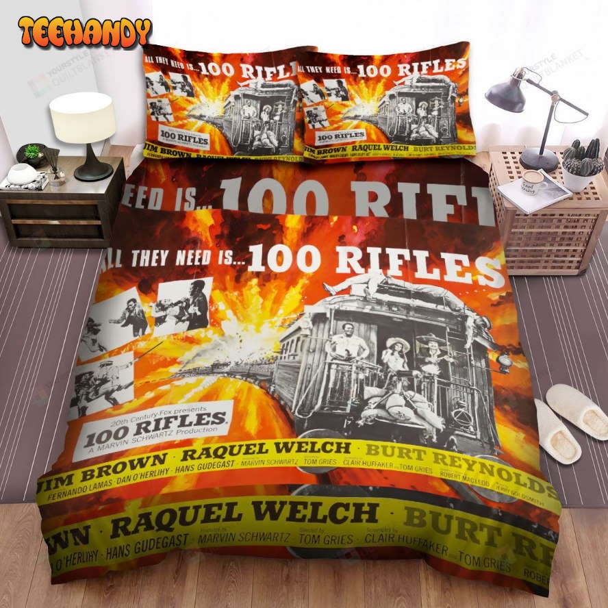 100 Rifles (1969) All They Need Movie Poster Spread Comforter Bedding Sets