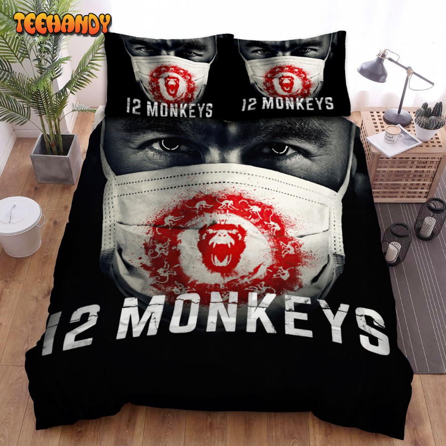 12 Monkeys (2015–2018) Black Background Movie Poster Bedding Sets