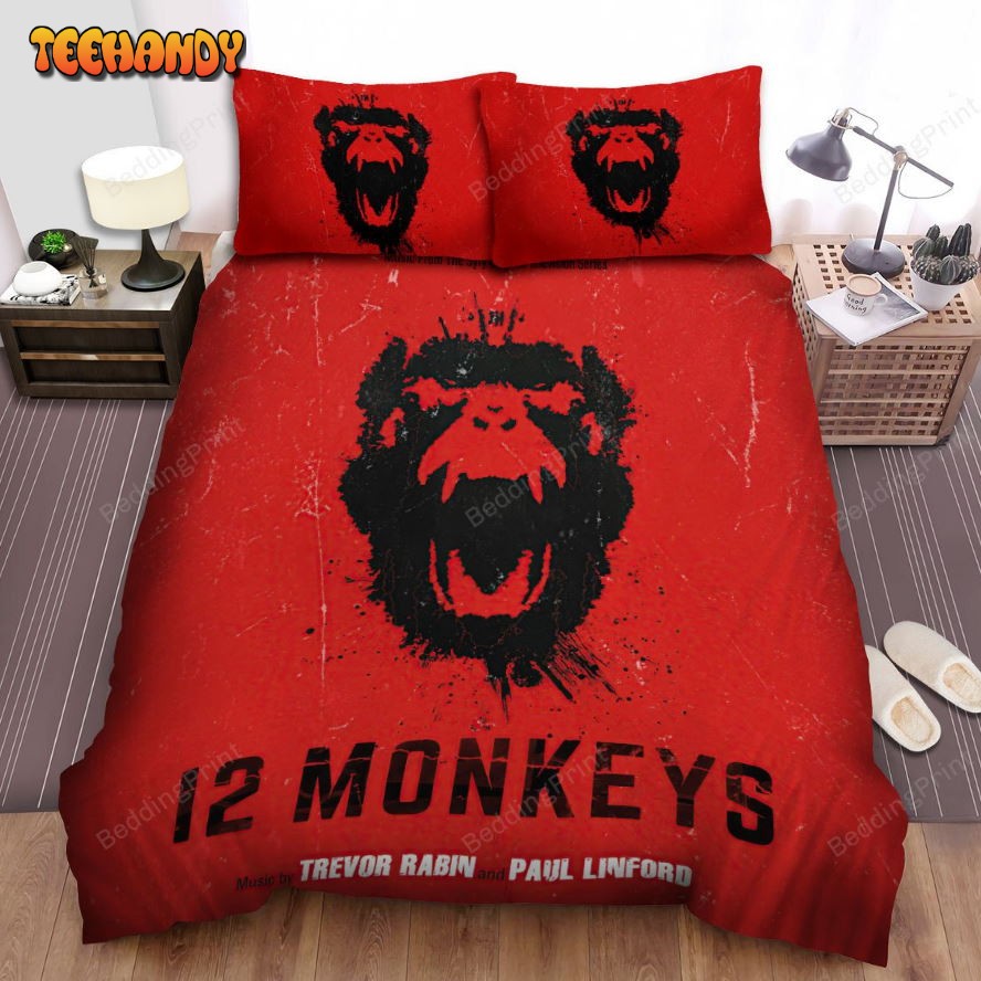 12 Monkeys (2015–2018) Red And Black Movie Poster Bedding Sets
