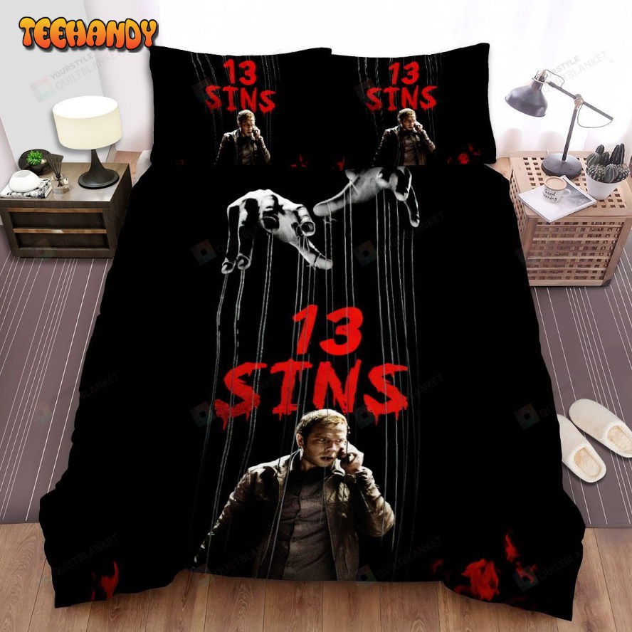 13 Sins The Men On Red Fire Movie Poster Spread Comforter Bedding Sets