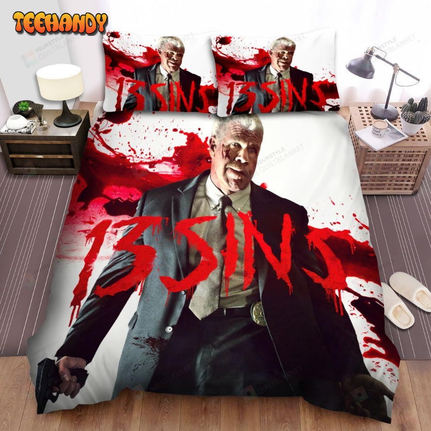 13 Sins The Men With Gun On Hand And Blood Movie Poster Bedding Sets