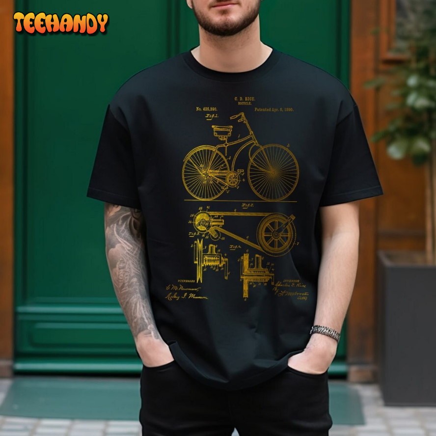 1890 Bicycle Patent T-shirt, Bicycle Shirt, Cycling Fans Shirt
