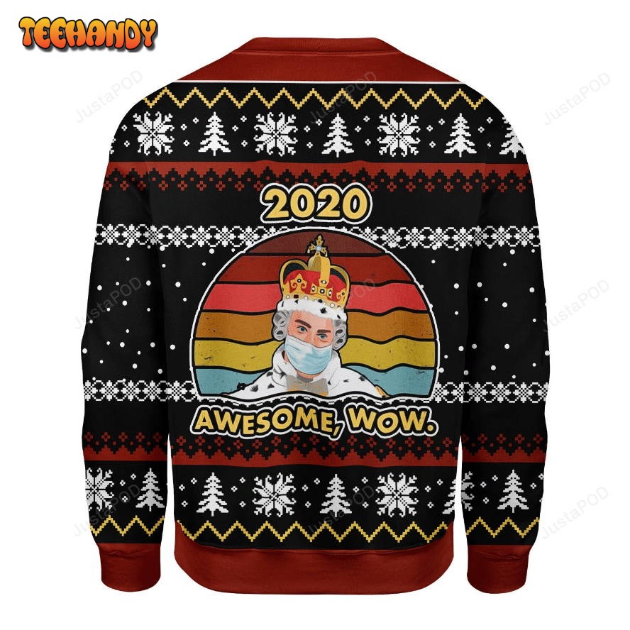 2020 Awesome Wow Ugly Christmas Sweater, All Over Print Sweatshirt