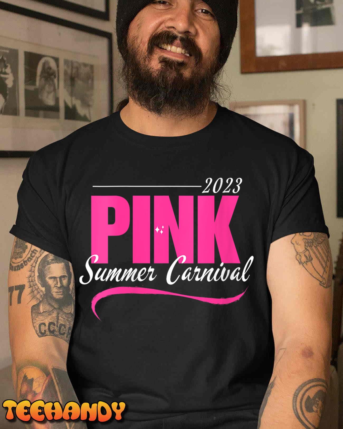 2023 Pink Summer Carnival V-Neck T-Shirt