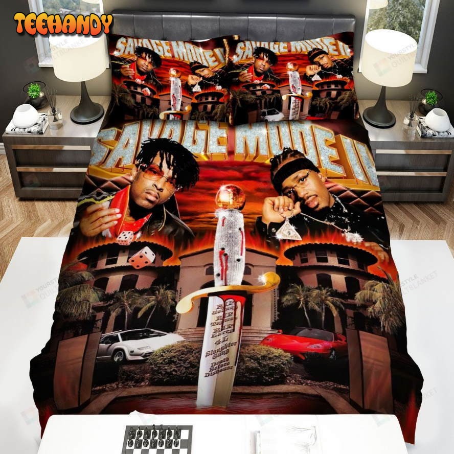 21 Savage Savage Mode Ii Album Cover Spread Comforter Bedding Sets