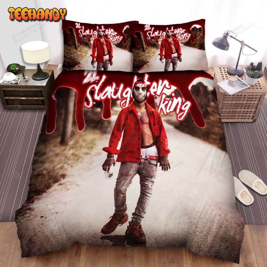 21 Savage Slaughter Kind Album Cover Spread Comforter Bedding Sets