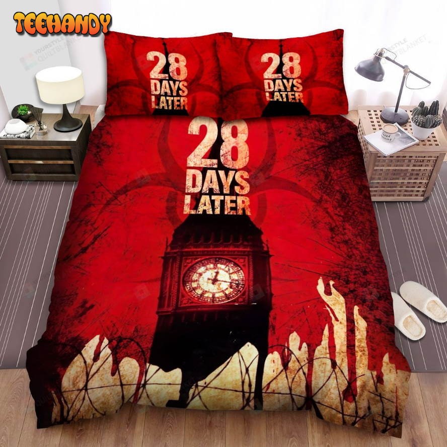 28 Days Later… Movie Red Background Photo Spread Comforter Bedding Sets