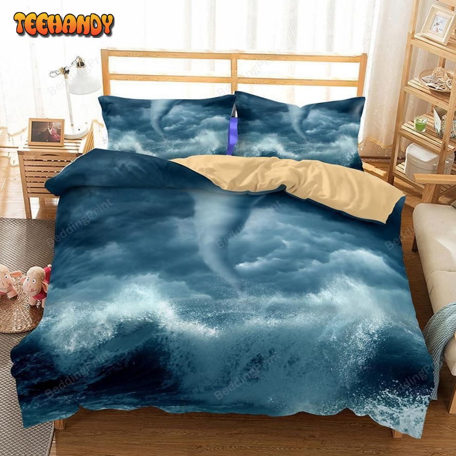 3 Piece Set Digital Printing Tornado Hurricane Florence Path Bedding Dup