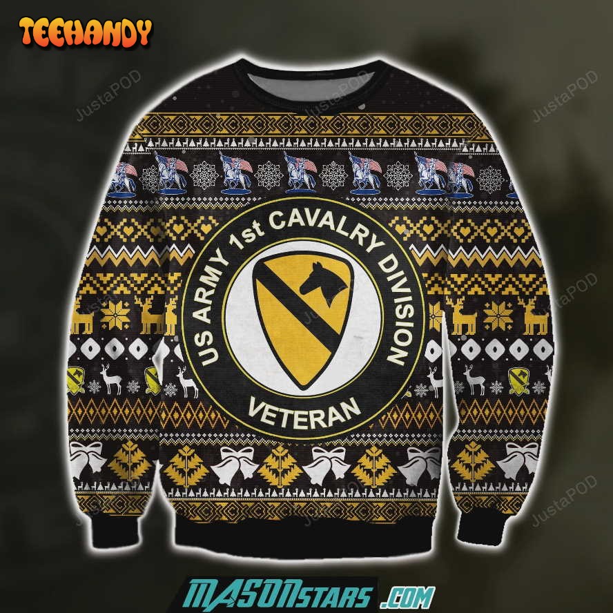 3D All Over Print 1st Carvalry Division Veteran Ugly Christmas Sweater