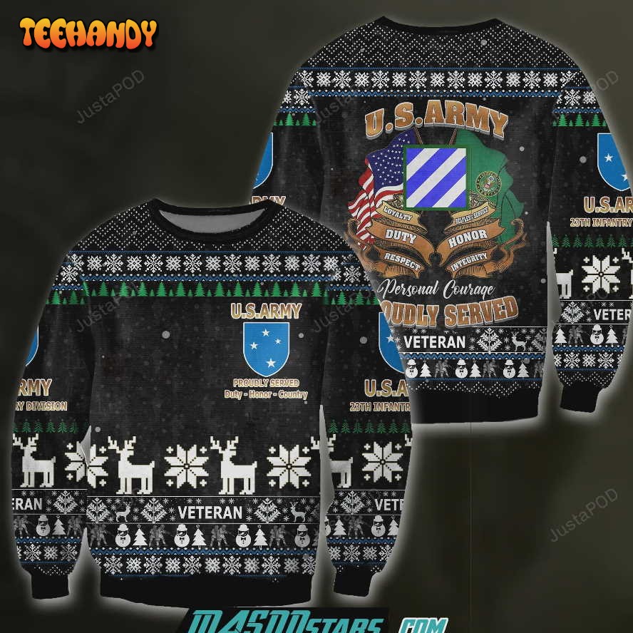 3D All Over Print 23rd Army Veteran Ugly Sweater, Ugly Sweater