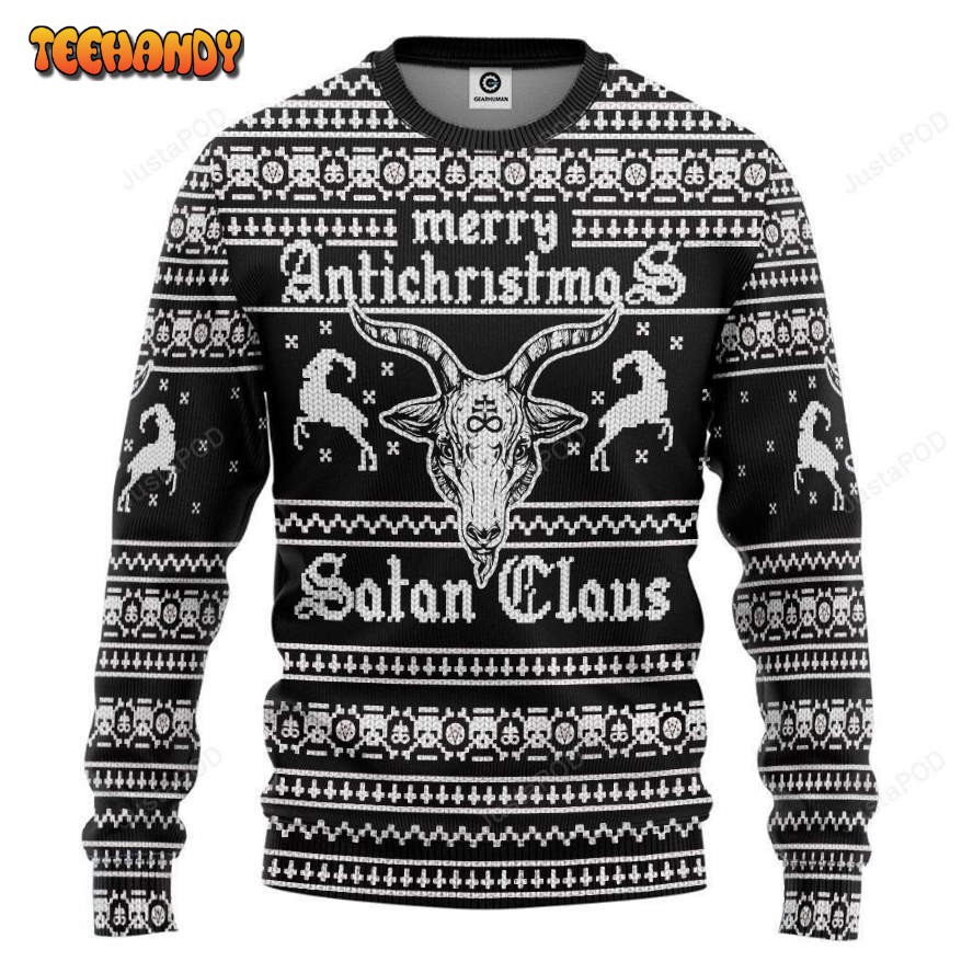 3D Antichristmas Satan Claus Ugly Christmas Sweater Sweatshirt Apparel