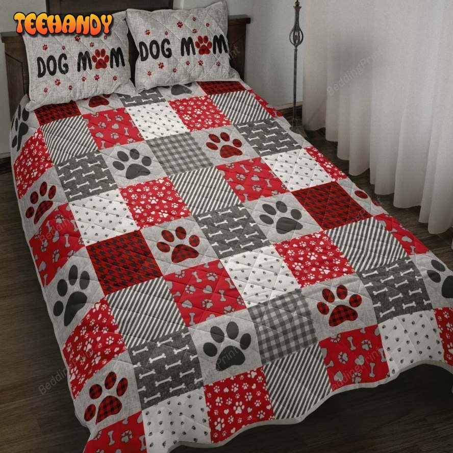 3D Dog Mom Paw Prints Bed Sheets Duvet Cover Bedding Sets