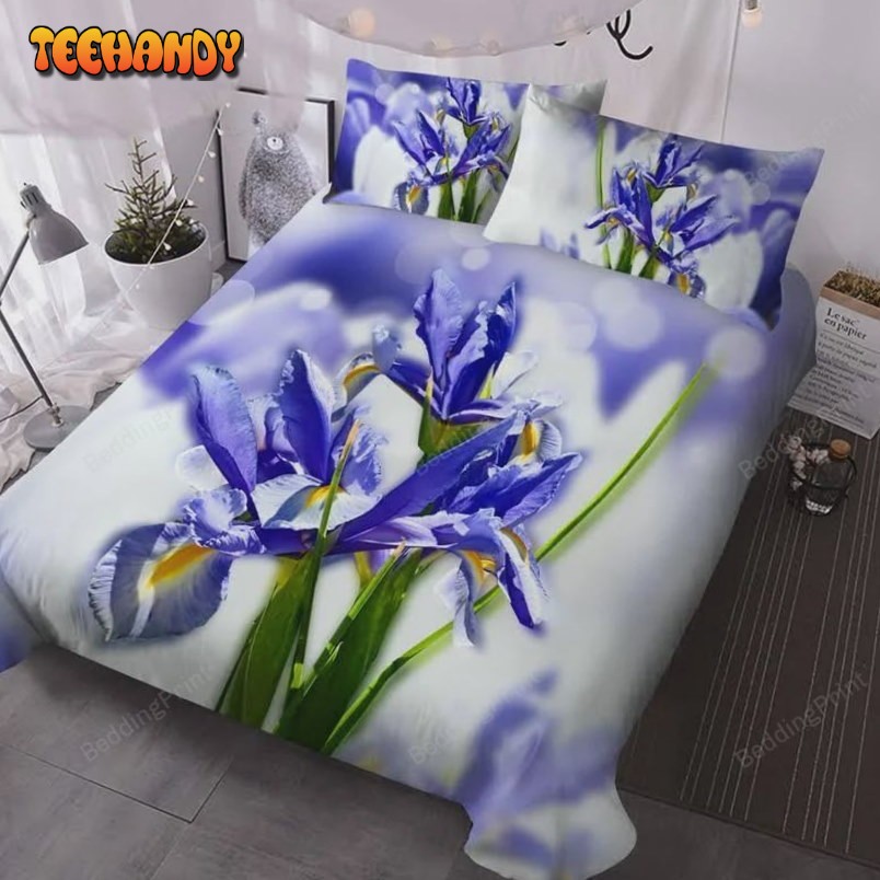 3D Elegant Iris Bed Sheets Duvet Cover Bedding Sets