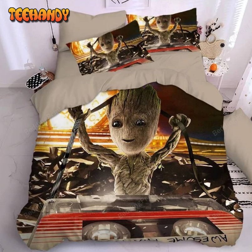 3D Guardians Of The Galaxy Groot Star Lord Rocket Bedding Set