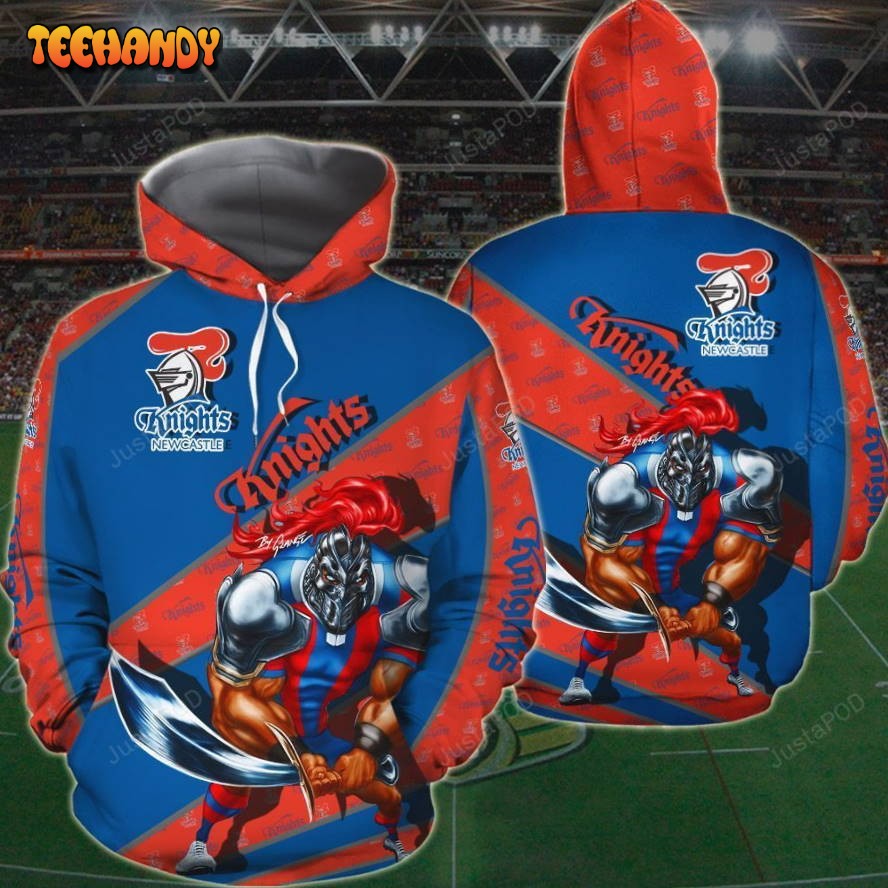 3d Hoodie Newcastle Knights NRL 3D Mascot-KC 3D All Over Printed Hoodie