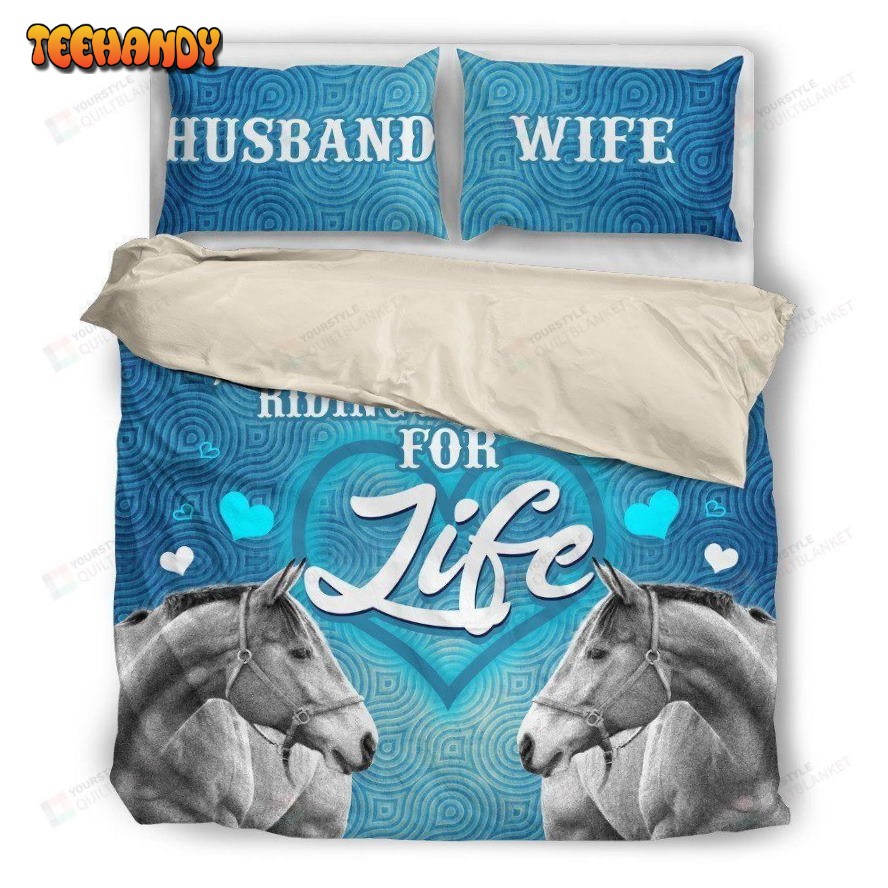 3D Horse Husband And Wife Riding Partners For Life Cotton Bedding Sets