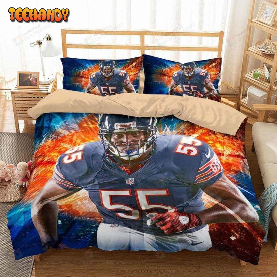 3D Hroniss Grasu Chicago Bears Duvet Cover Bedding Set