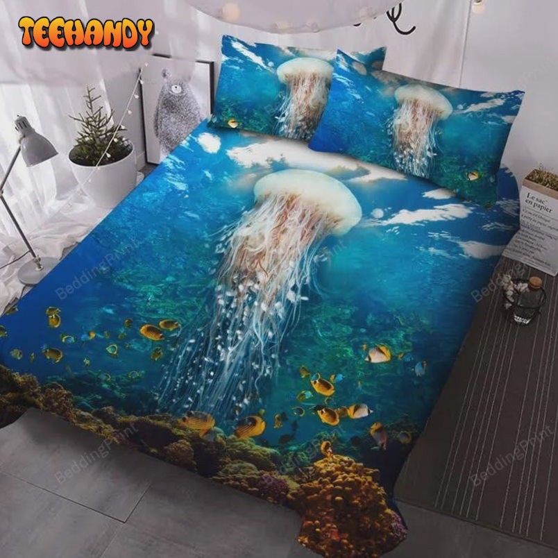 3d Jelly Fish Microfiber No-Fading Bedding Set