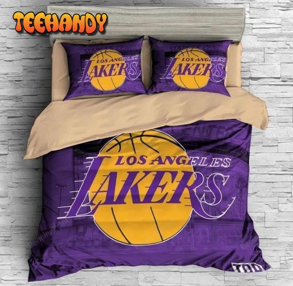 3d Los Angeles Lakers Logo Basketball Bedding Set