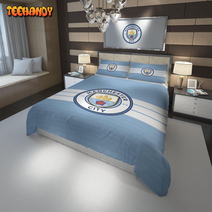 3d Manchester City F.C. Logo Soccer Bedding Set For Fans