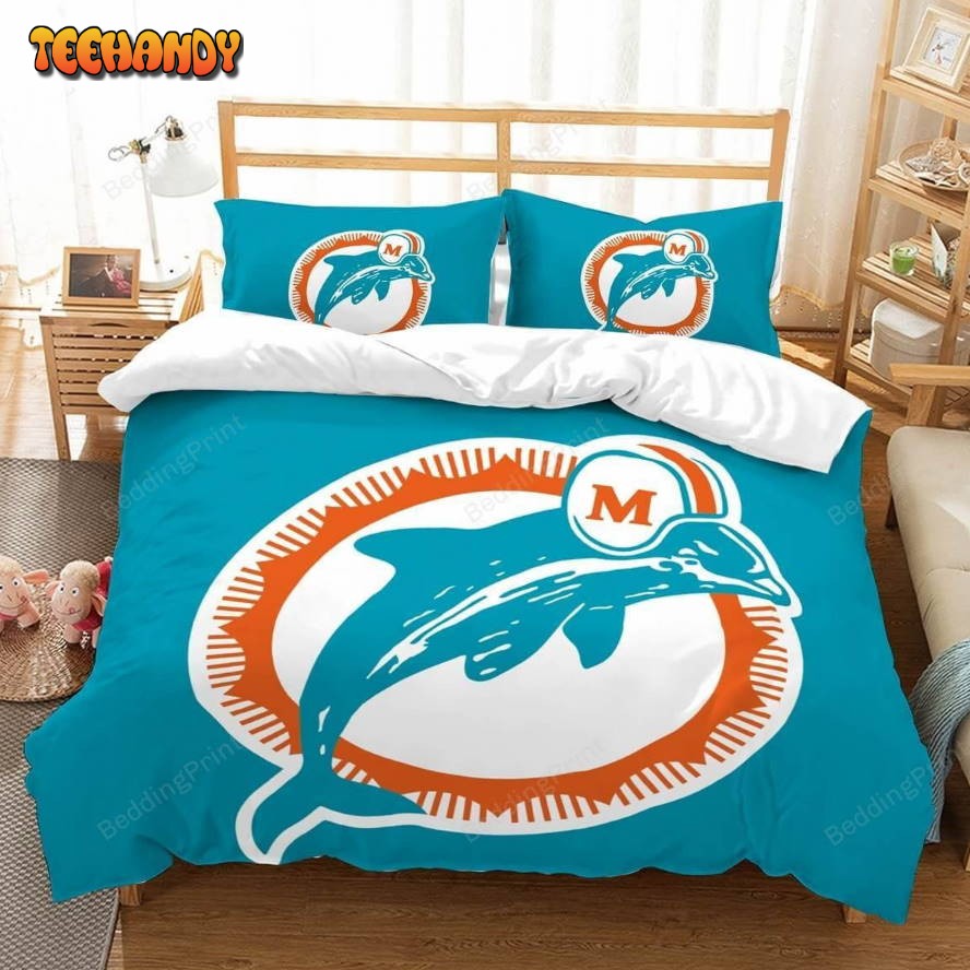 3d Miami Dolphins Duvet Cover Bedding Set