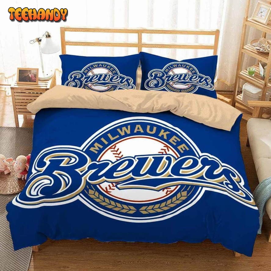 3d Milwaukee Brewers Duvet Cover Bedding Set