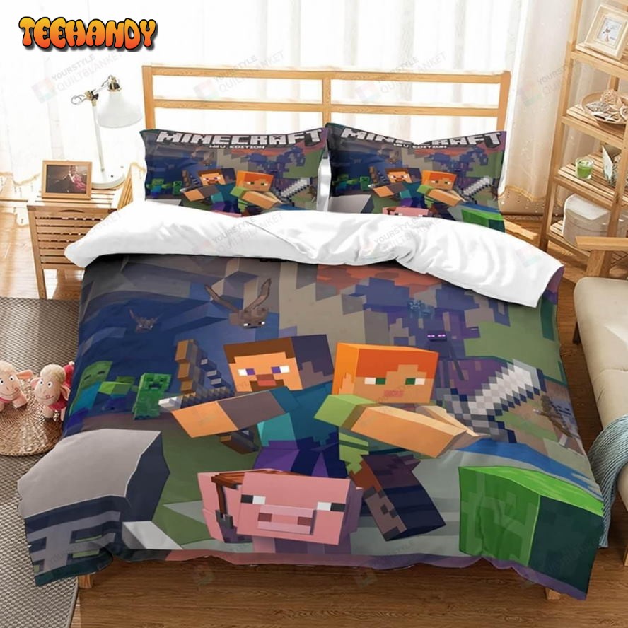 3d Minecraft Characters Bedding Set