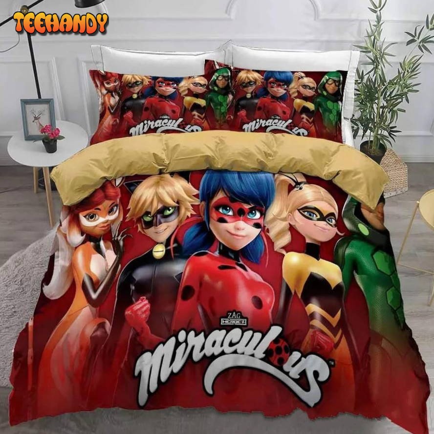 3d Miraculous Tales Of Ladybug Cat Noir Bedding Set Duvet Cover