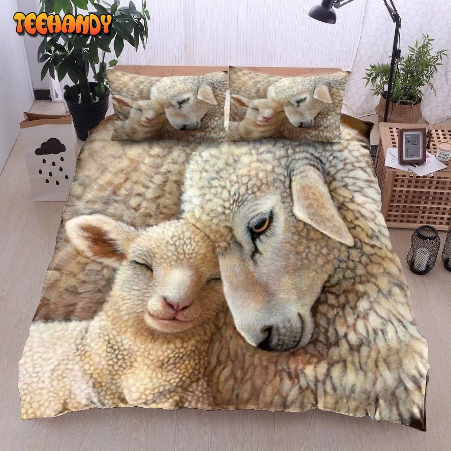 3D Mother Sheep And Her Lamb Bed Sheets Duvet Cover Bedding Sets