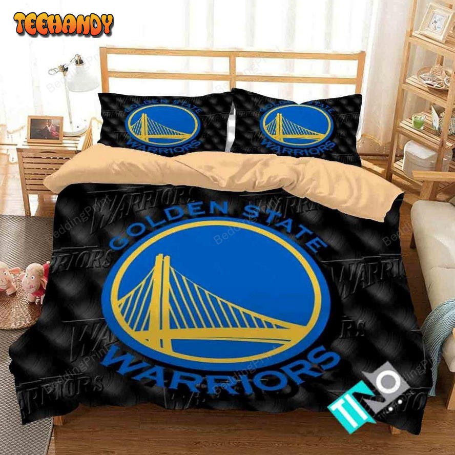 3d Nba Golden State Warriors Logo Duvet Cover Bedding Set