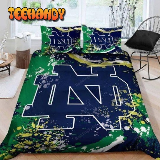 3D Notre Dame Fighting Irish Logo Duvet Cover Bedding Set