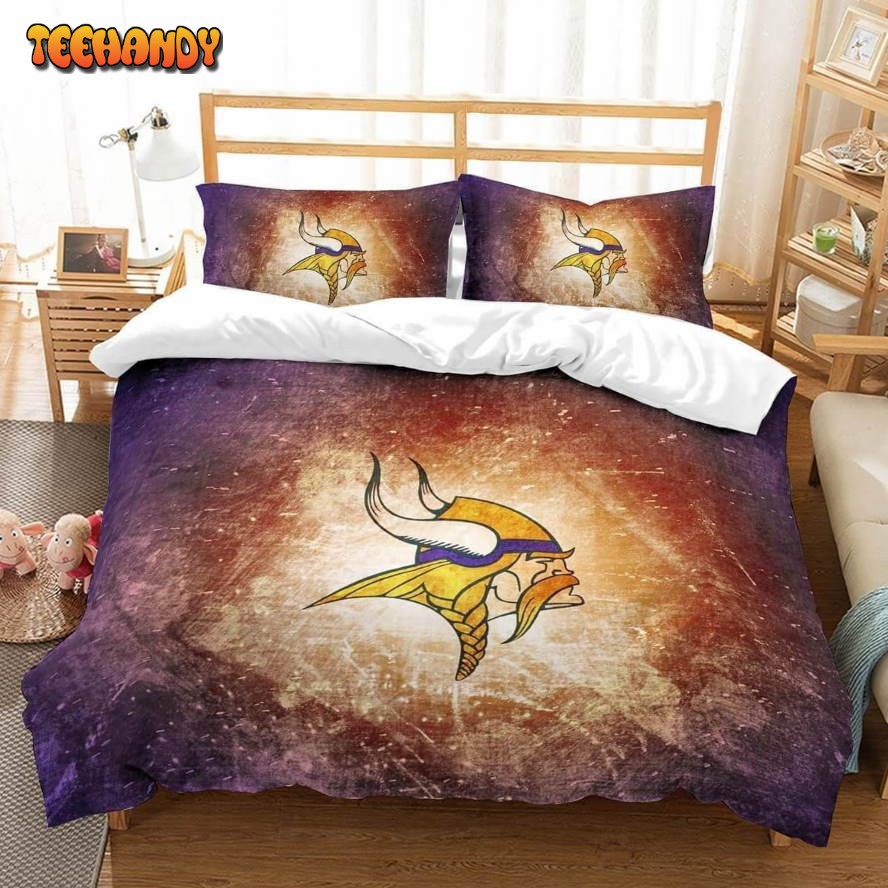 3d Printed Minnesota Vikings Logo Duvet Cover Bedding Set