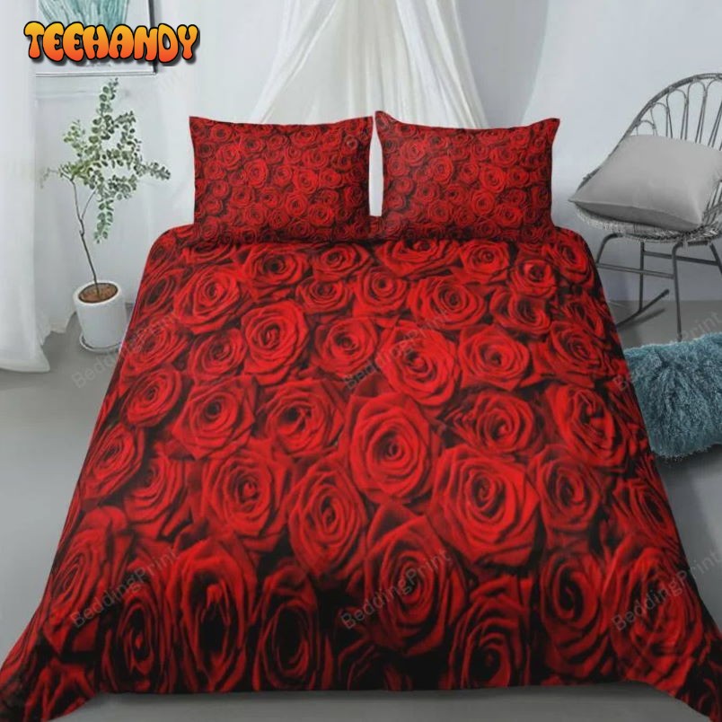 3d Red Rose Romantic and Ardour Bedding Set Duvet Cover Comforter Cover