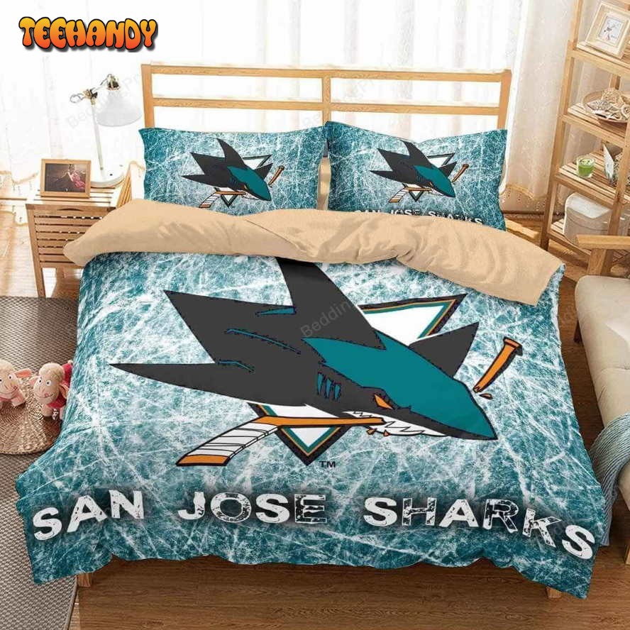 3d San Jose Sharks Duvet Cover Bedding Set