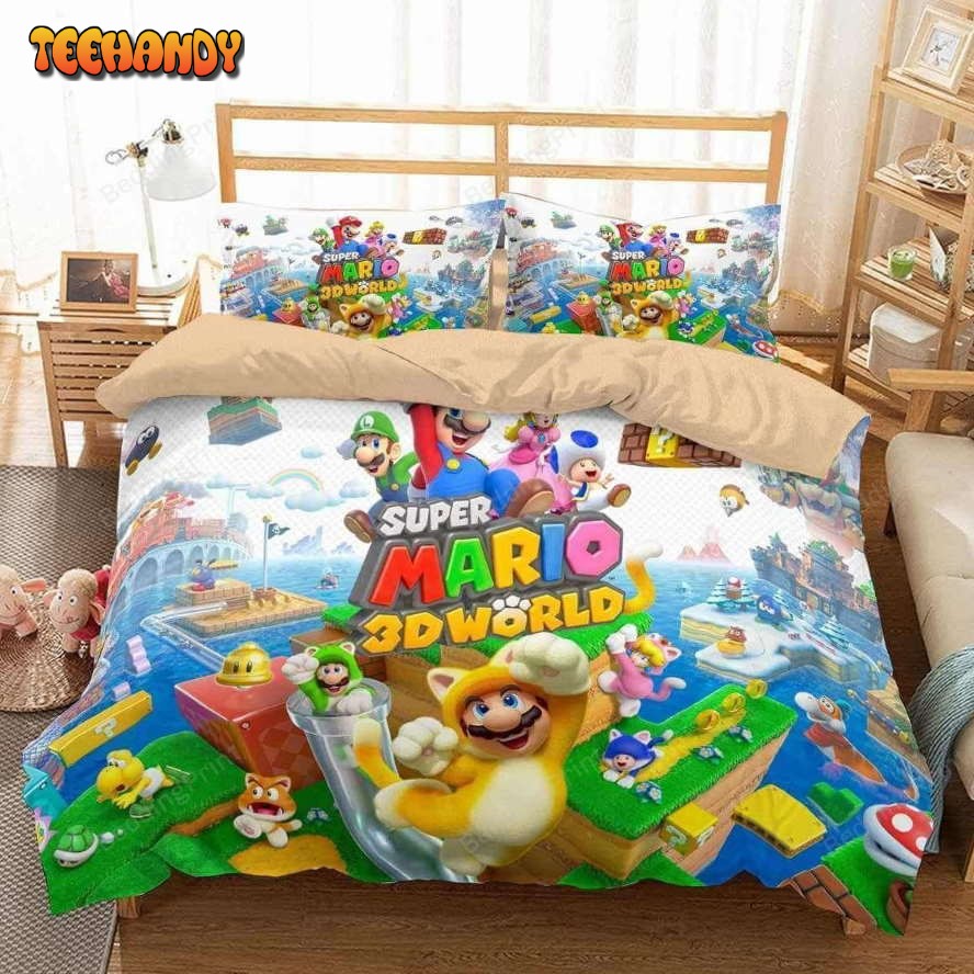 3d Super Mario World Duvet Cover Bedding Set