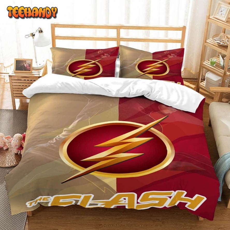 3d The Flash Logo With Iconic Colors Duvet Cover Bedding Set