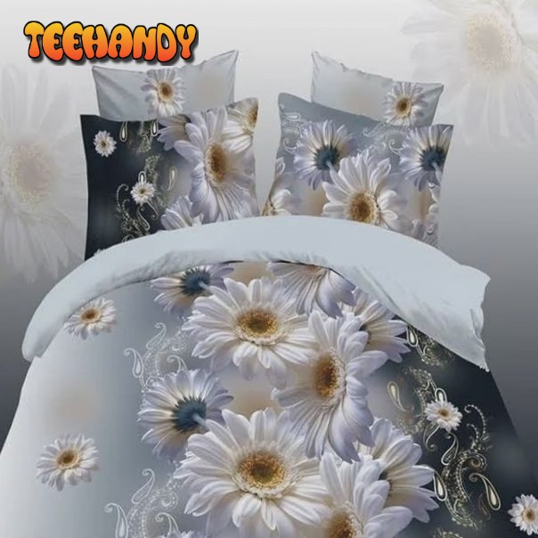 3D Vivid Daisy Printing Bed Sheets Duvet Cover Bedding Sets