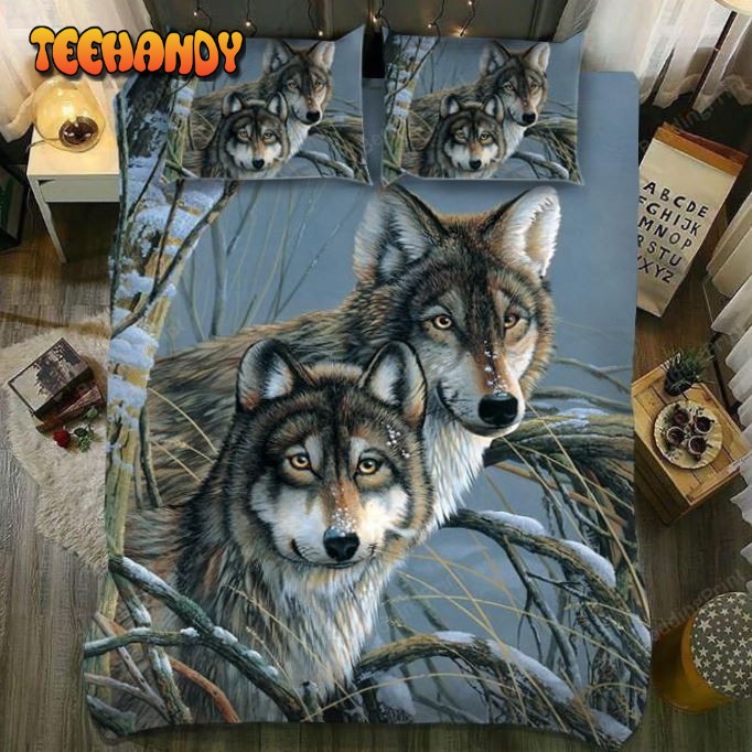 3D Wolf In The Forest Bed Sheets Duvet Cover Bedding Sets